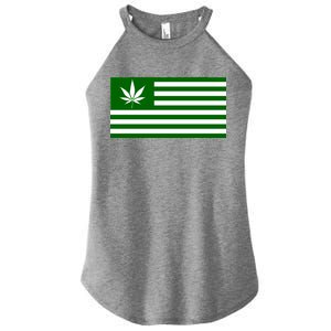 Weed Green America Flag Women's Perfect Tri Rocker Tank