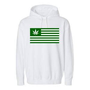 Weed Green America Flag Garment-Dyed Fleece Hoodie