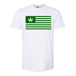 Weed Green America Flag Softstyle CVC T-Shirt