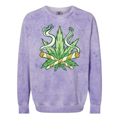 Weed Joint Cross Colorblast Crewneck Sweatshirt