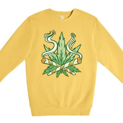 Weed Joint Cross Premium Crewneck Sweatshirt