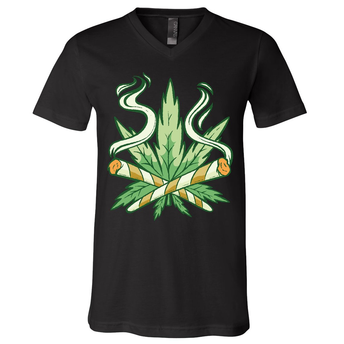 Weed Joint Cross V-Neck T-Shirt