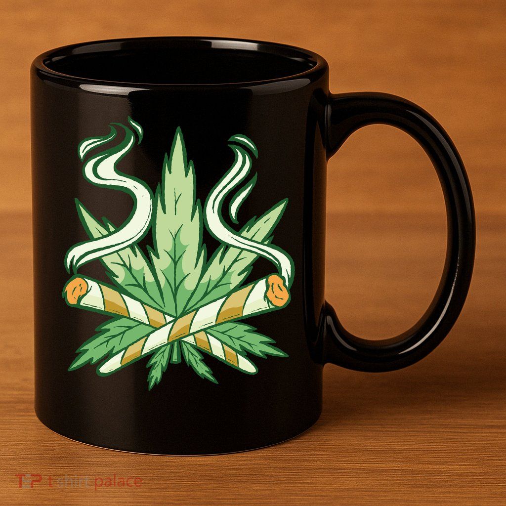 Weed Joint Cross 11oz C Handle Ceramic Mug