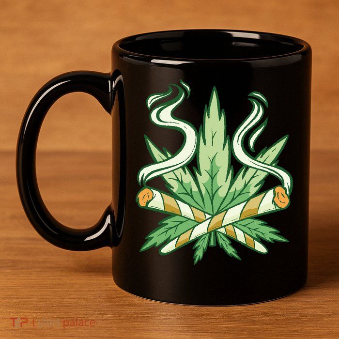 Weed Joint Cross 11oz C Handle Ceramic Mug