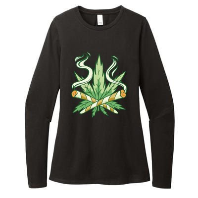 Weed Joint Cross Womens CVC Long Sleeve Shirt