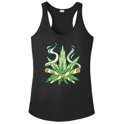 Weed Joint Cross Ladies PosiCharge Competitor Racerback Tank