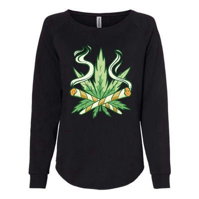 Weed Joint Cross Womens California Wash Sweatshirt