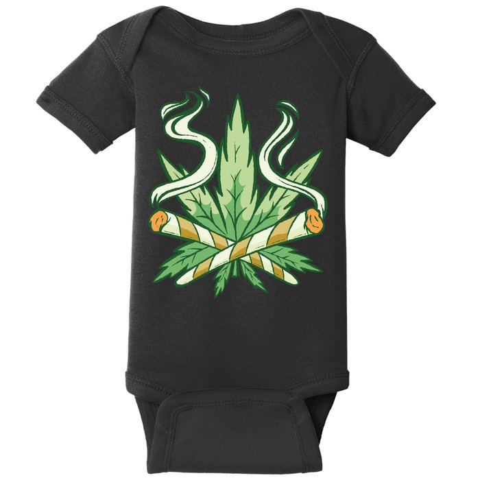Weed Joint Cross Baby Bodysuit