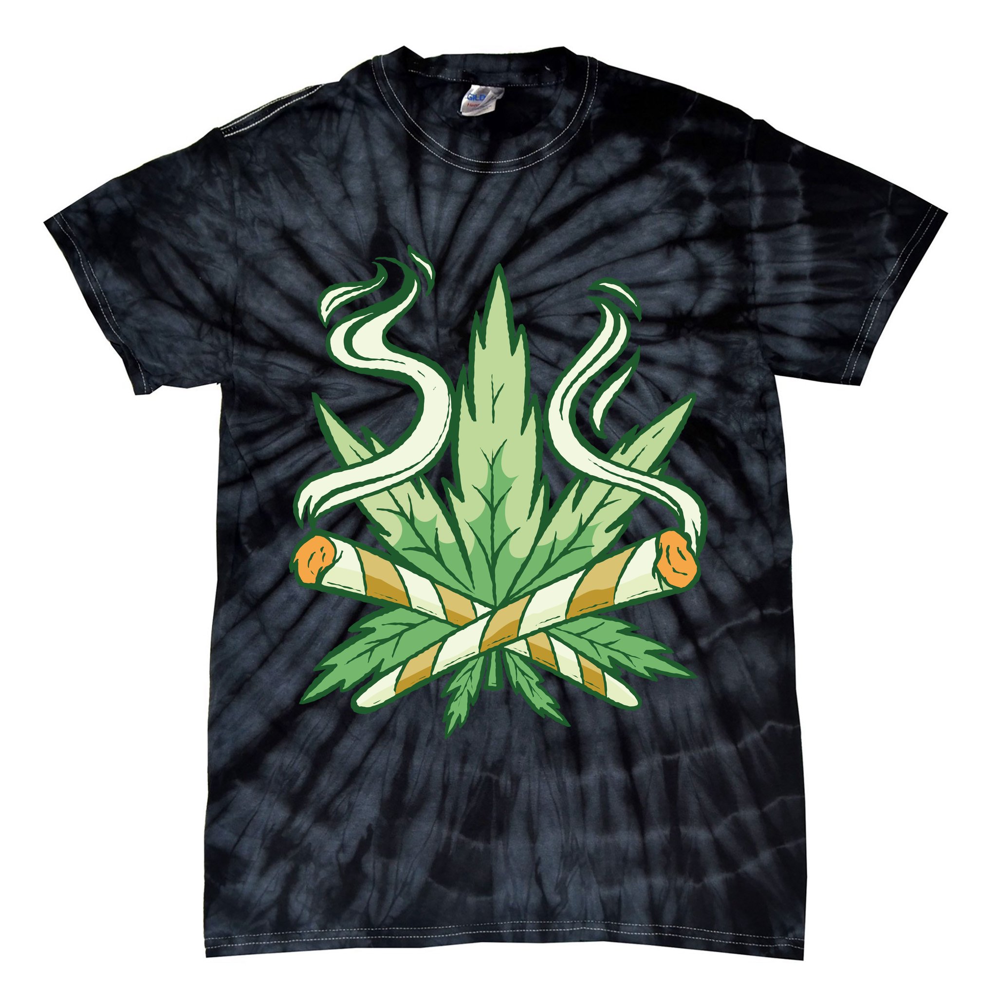 Weed Joint Cross Tie-Dye T-Shirt