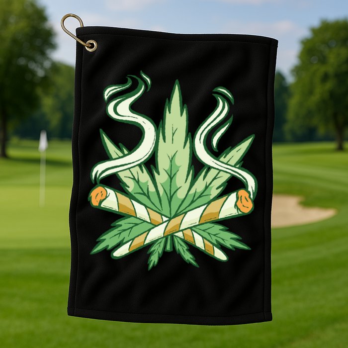 Weed Joint Cross Golf Towel