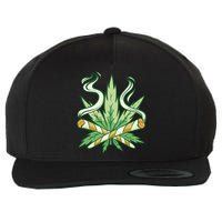 Weed Joint Cross Wool Snapback Cap