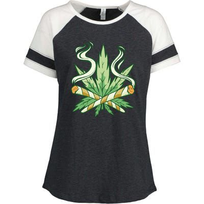 Weed Joint Cross Enza Ladies Jersey Colorblock Tee