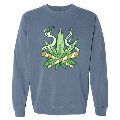 Weed Joint Cross Garment-Dyed Sweatshirt