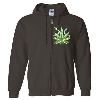 Weed Joint Cross Full Zip Hoodie