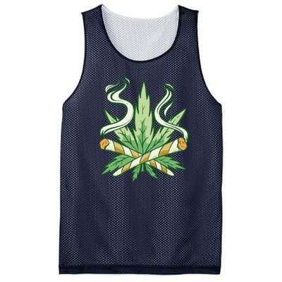 Weed Joint Cross Mesh Reversible Basketball Jersey Tank