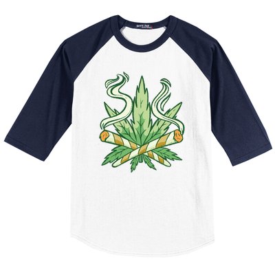 Weed Joint Cross Baseball Sleeve Shirt