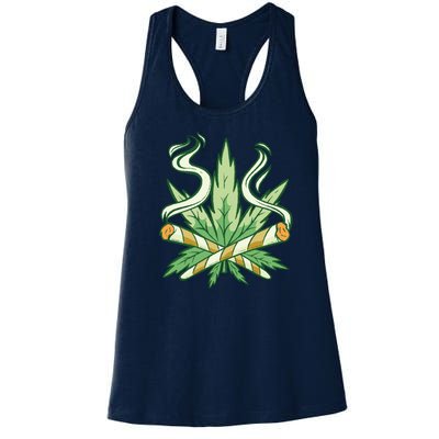 Weed Joint Cross Women's Racerback Tank