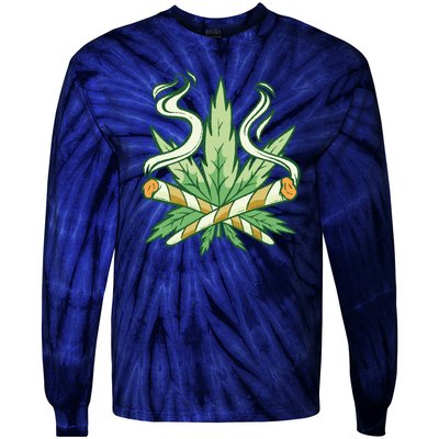 Weed Joint Cross Tie-Dye Long Sleeve Shirt