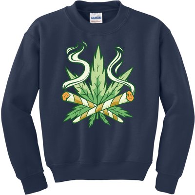 Weed Joint Cross Kids Sweatshirt