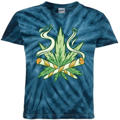 Weed Joint Cross Kids Tie-Dye T-Shirt