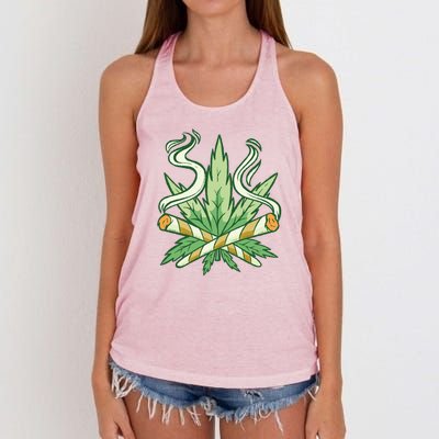 Weed Joint Cross Women's Knotted Racerback Tank