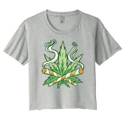 Weed Joint Cross Women's Crop Top Tee