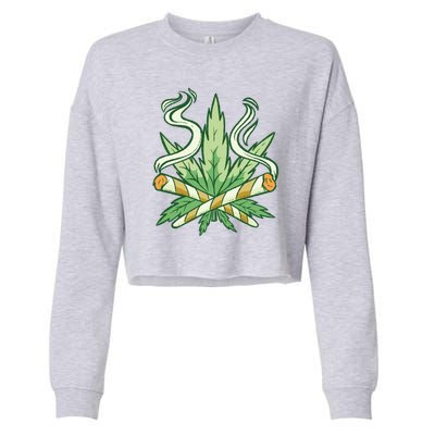 Weed Joint Cross Cropped Pullover Crew