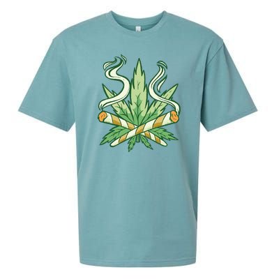 Weed Joint Cross Sueded Cloud Jersey T-Shirt