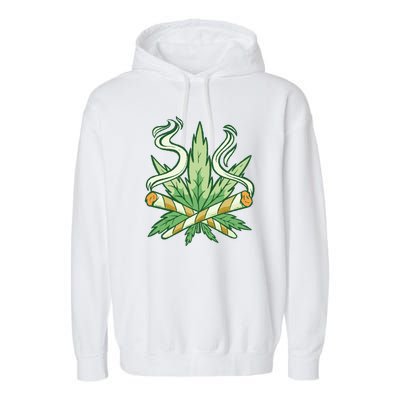 Weed Joint Cross Garment-Dyed Fleece Hoodie