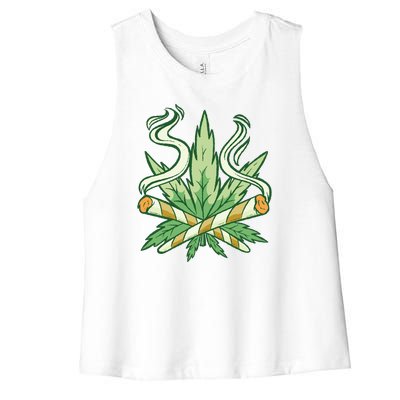 Weed Joint Cross Women's Racerback Cropped Tank