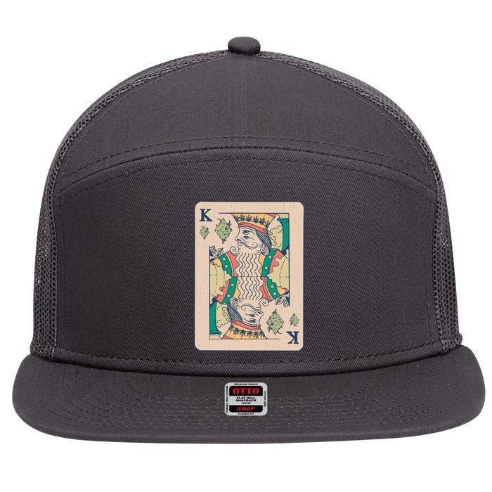 Weed King Poker Card 7 Panel Mesh Trucker Snapback Hat