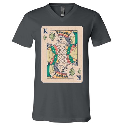 Weed King Poker Card V-Neck T-Shirt