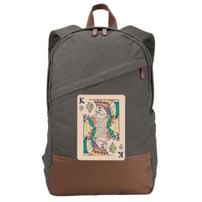 Weed King Poker Card Cotton Canvas Backpack