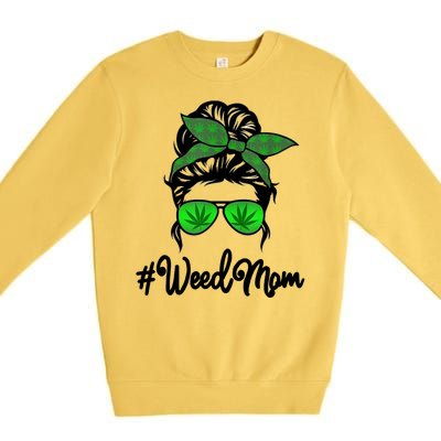 Weed Mom Medical Marijuana Funny Premium Crewneck Sweatshirt