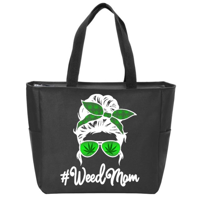 Weed Mom Medical Marijuana Funny Zip Tote Bag