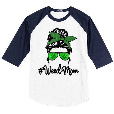 Weed Mom Medical Marijuana Funny Baseball Sleeve Shirt