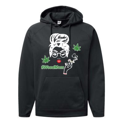 Weed Mom Mother Smoking Pot Performance Fleece Hoodie