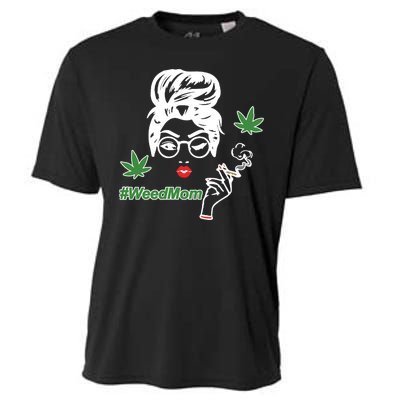 Weed Mom Mother Smoking Pot Cooling Performance Crew T-Shirt