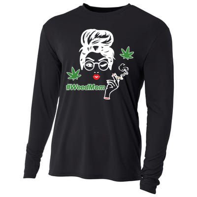 Weed Mom Mother Smoking Pot Cooling Performance Long Sleeve Crew