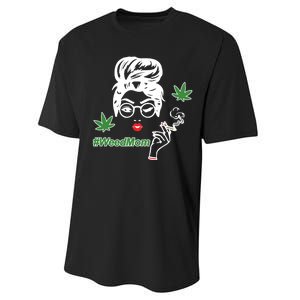 Weed Mom Mother Smoking Pot Performance Sprint T-Shirt