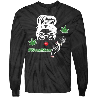 Weed Mom Mother Smoking Pot Tie-Dye Long Sleeve Shirt