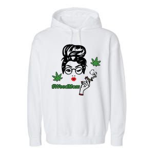 Weed Mom Mother Smoking Pot Garment-Dyed Fleece Hoodie