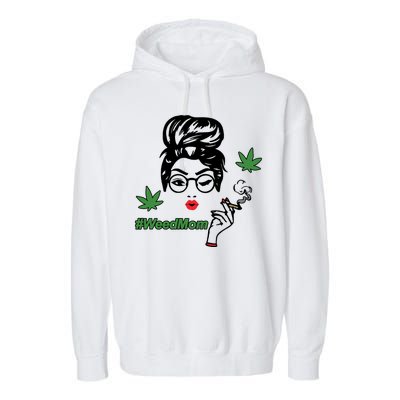 Weed Mom Mother Smoking Pot Garment-Dyed Fleece Hoodie