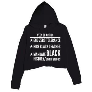 Week Of Action Black Live Matter Crop Fleece Hoodie