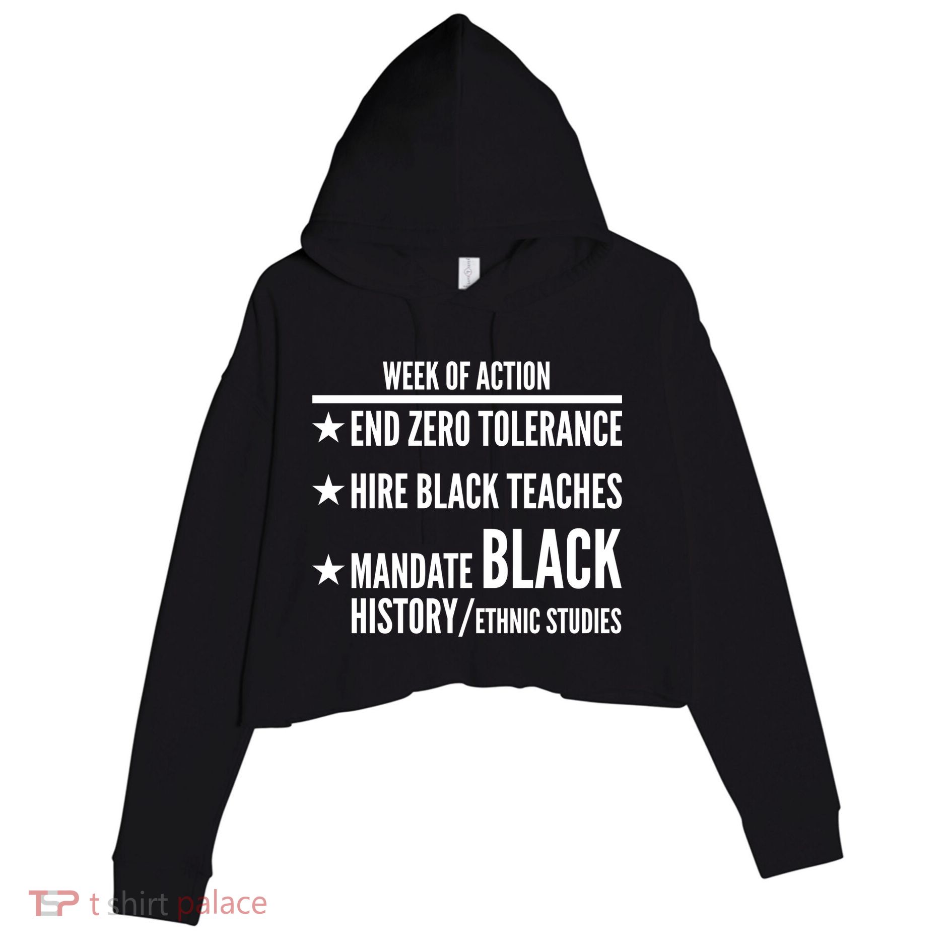 Week Of Action Black Live Matter Crop Fleece Hoodie