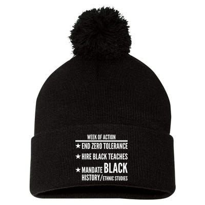 Week Of Action Black Live Matter Pom Pom 12in Knit Beanie