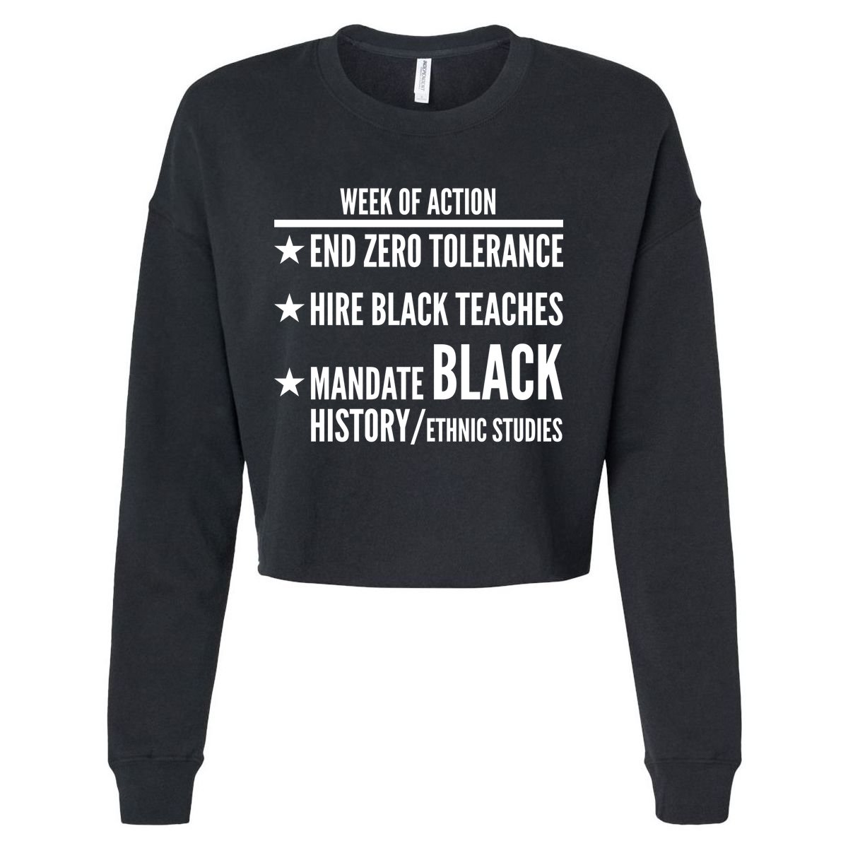 Week Of Action Black Live Matter Cropped Pullover Crew