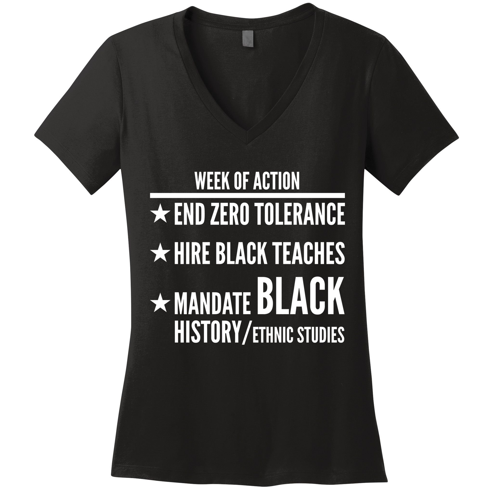 Week Of Action Black Live Matter Women's V-Neck T-Shirt
