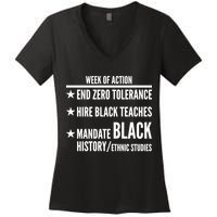 Week Of Action Black Live Matter Women's V-Neck T-Shirt