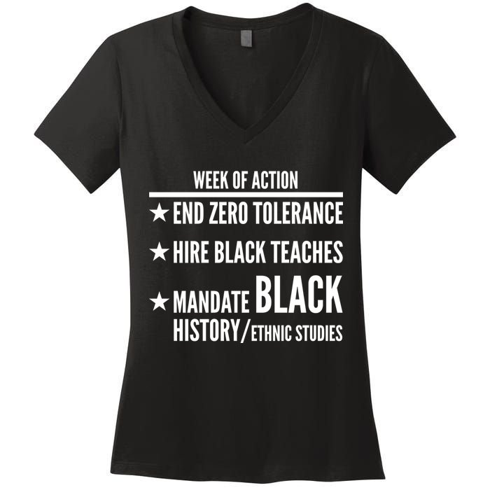 Week Of Action Black Live Matter Women's V-Neck T-Shirt